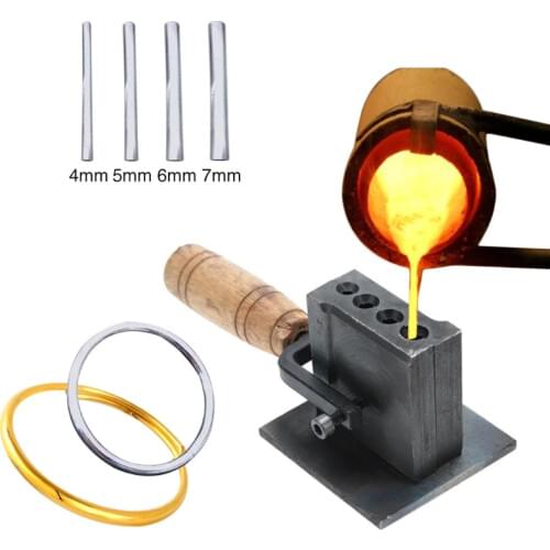 Gold Silver Casting Melting Graphite Ingot Mold Reversible Graphite Crucible Jewelry Ingot Mould Refining Jewelry Tools X4YA