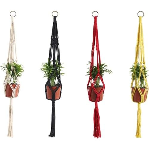 Hot sales 100% handmade Colorful macrame plant hanger flower /pot hanger for wall decoration countyard garden