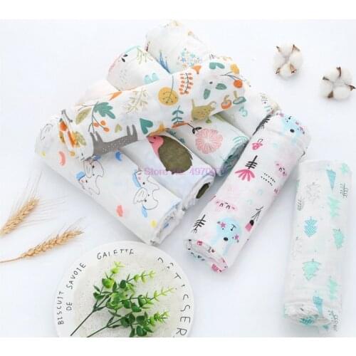 DHL 100Pc Cotton Baby Swaddles Soft Newborn Blankets Bath Gauze Infant Wrap sleepsack Stroller cover Play Mat