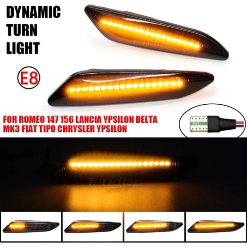 Dynamic LED Side Light Flowing Turn Signal Side Marker Lamp Smoked For Alfa Romeo 156 / 156 Sportwagon typ (932) / 147 typ (937)