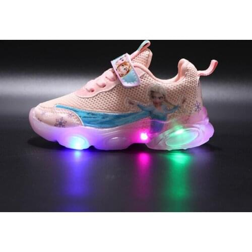 Disney Girls summer net shoes 1-3-6 - year - old girl princess net surface breathable baby soft bottom fashion sports shoes