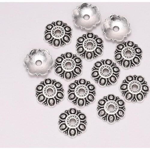 20pcs/Lot 6 Petals Flower Loose Sparer End Bead Caps For Jewelry Making Finding DIY Bracelet Earrings Accessories Component