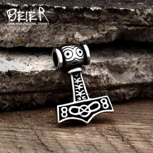 New Fashion Nordic Viking Raven Pendant Stainless Steel Necklace Wolf Head Domineering Chain Necklace Viking Men Jewelry