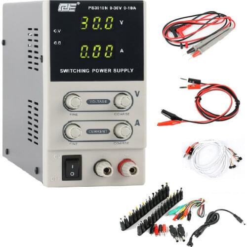 PS3010 High Accuracy Laboratory DC Switching Power Supply 30V 10A Digital Adjustable Power Supply+AC/DC Jack Phone Repair Kit