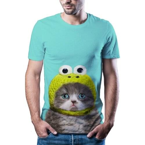 Fashion parent-child printing T-shirt 3D printing pets footprint T-shirt 2021 short-sleeved casual fashion all-match mens and