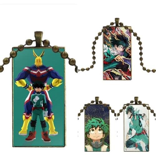Cartoon My Hero Academia For Schoolgirl Maxi Necklace Fashion Long Chain With Rectangle Necklace Jewelry