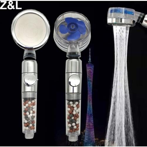 Z&L High Pressure Water Saving Shower Head 360 Rotated Rainfall Shower Head Fan Bath Hand-held Pressurized Massage Shower Head