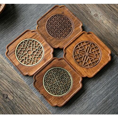 Retro Small Tea Tray Dry Infusion Table Square Household Bamboo Small Pot Holder Purple Clay Pot Mat Chinese Kung Fu Teaset