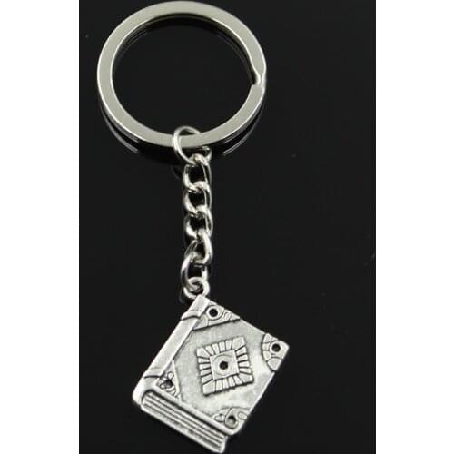 New Fashion Keychain 23x19mm Book Holy Bible Pendants DIY Men Jewelry Car Key Chain Ring Holder Souvenir For Gift