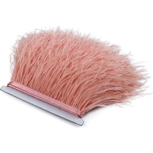 Wholesale Natural Ostrich Feathers Trim Plumes Ribbon Feather Tassel for Craft Wedding Dress Clothing Sewing Decoration Plume