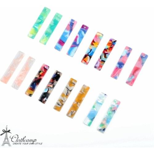 Tortoise Shell Charm,Acetate Acrylic, Thin Bar Rectangle pendant ,Boho ,Leopard Print,Earring Parts,Ohrringe finding-ACE134