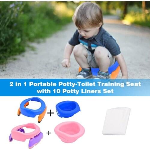 Outdoor Portable Childrens Bedpan 2 In 1 Non-slip Toilet Seat With 10 Bedpan Covers Suitable For Children Bedpan Covers