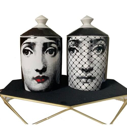 DIY Empty Candle Holder Beauty Jar Dressing Brush Pen Box with Lid Ceramic Storage Tin Flower Home Deco