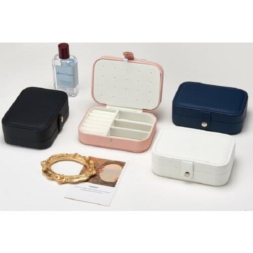 PU Leather Travel Size Jewelry Box Organizer Earring Ring Display Storage Boxes and Packaging