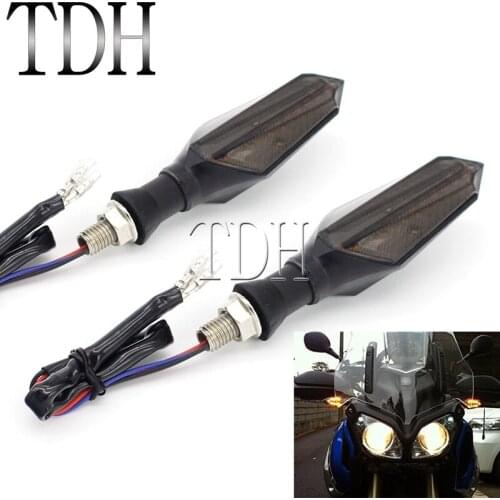 Blue Back Arrow Amber Flowing Turn Signal Light 10mm LED 2 in 1 Blinker Flasher DRL for Suzuki Kawasaki Yamaha Street Bike