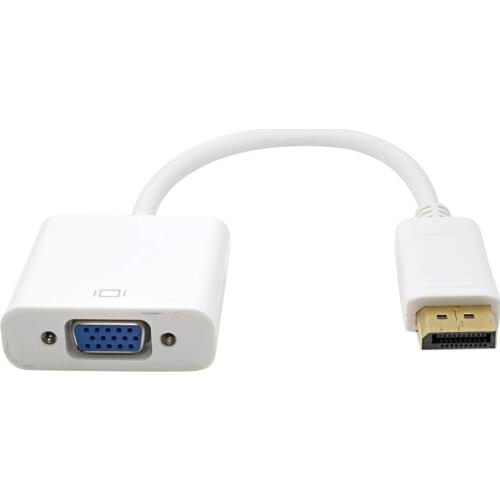 TISHRIC DisplayPort Display Port DP To VGA Adapter Cable Converter 1080P For PC Computer Laptop HDTV Monitor Projector