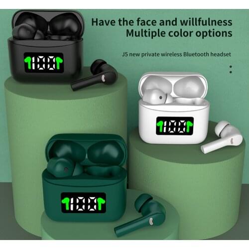 1set 2020 New J5 TWS Bluetooth 5.2 Earphones 3D Stereo Sound Earbuds Sport Wireless Headphone Dual Microphone