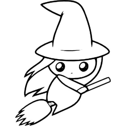 18cm*13.6cm Cartoon Baby Witch Funny Vinyl Car-styling Motorcycle Car Sticker Decals Decor Black/Silver S6-3912