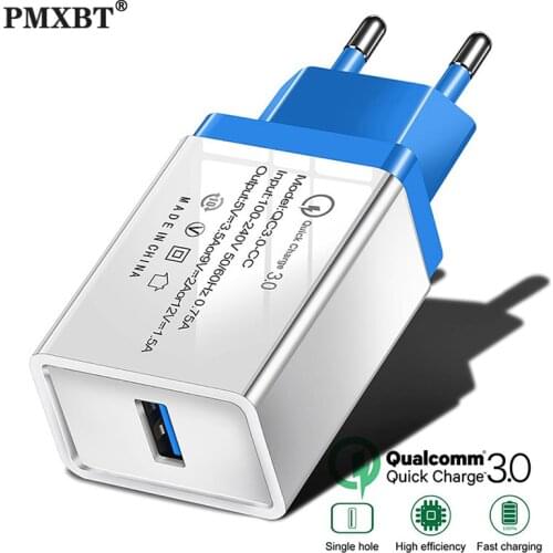 USB Charger Quick Charge QC3.0 Travel Wall Fast Charging Adapter For iPhone 6S 7 Samsung S8 Tablet EU Plug Mobile Phone Chargers