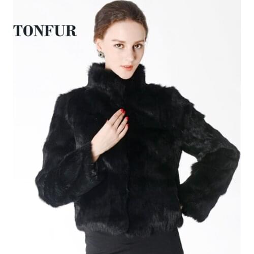 New Winter Warm Full Pelt Rabbit Fur Coat Real Whole Fur Jacket Mandarin Collar Lady Nature Rabbit Fur Waistcoat NT267