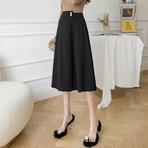 High Waist Black Skirt Women 2021 New Chiffon A-line Summer Skirt Women Thin Big Swing Skirt Women