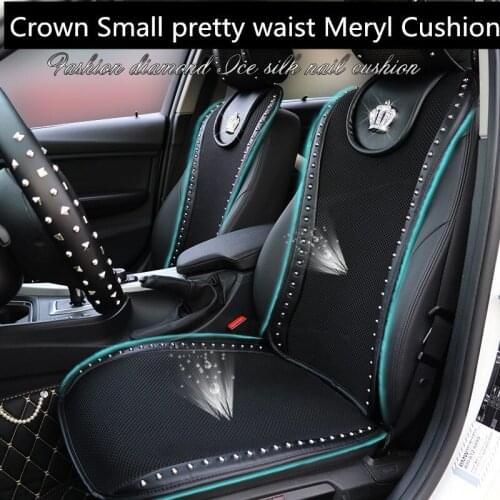 1 pcs Rivet Crown Car seat covers Breathable Mesh pad fit for most cars summer cool cushion Luxurious universal size car cushion