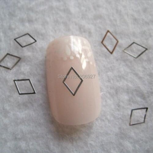 MS295-1 100pcs Silver Cute 4*6MM Diamond Metal Sticker Nail Art Metal Sticker Nail Art Decoration Non-adhesive Sticker