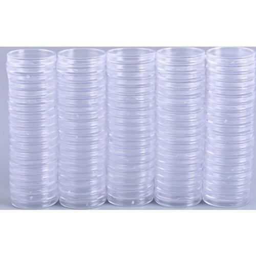 19 20 25 27 30mm Plastic Protector Containers Case Coin Holder Boxes Token Board Game Coin Collection Holder Boxes 100 Pieces