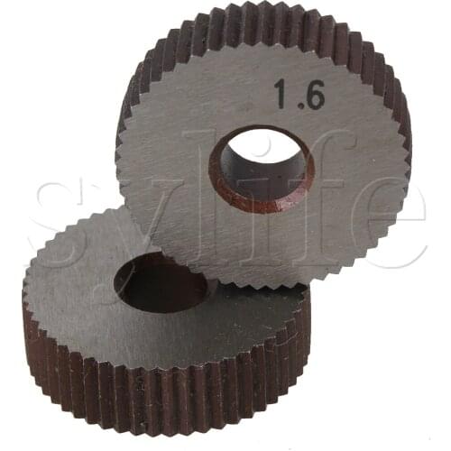 2pcs High Speed Steel Single Straight Coarse 1.6mm Pitch Linear Knurl Wheel