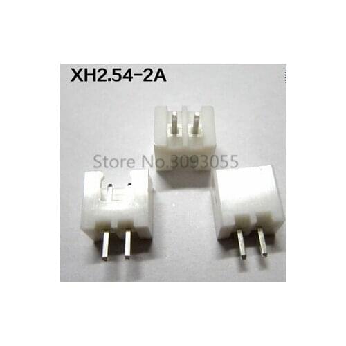 20PCS XH2.54mm 2A Connector 2P straight pin 2.54MM male material XH2.54 2pin