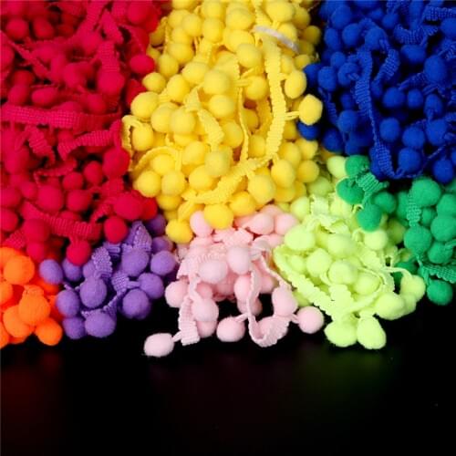 5 Yards 20mm Wide 20 Colors Pompon Ball Trims Ribbon DIY Doll Clothing Accessories Home Pillow Curtain Lace Accessories