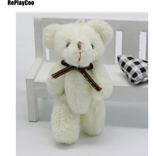 50PCS/LOT Mini Teddy Bear Stuffed Plush Toys 8cm Small Bear Stuffed Toys pelucia Pendant Kids Birthday Gift Party Decor 01001