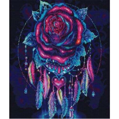 5D Diy Diamond Painting Rose Fantasy Flower Full Square/round Mosaic Embroidery Dream Catcher Floral Home Decor FG264
