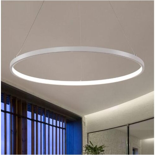 AC85-265V Cirkel Hanger Kroonluchter Verlichting Voor Eetkamer Keuken Kamer Ringen Aluminium Opknoping Kroonluchter lustre