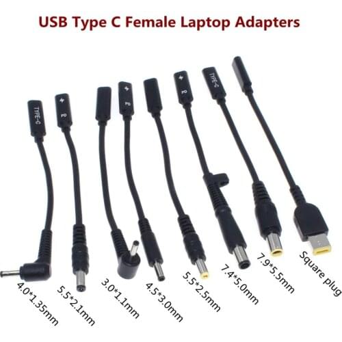 USB 3.1 Type C PD Power Adapter Converter DC Plug Connector Cable Cord 5.5x2.5 mm Male for Asus Toshiba Laptop Adapter