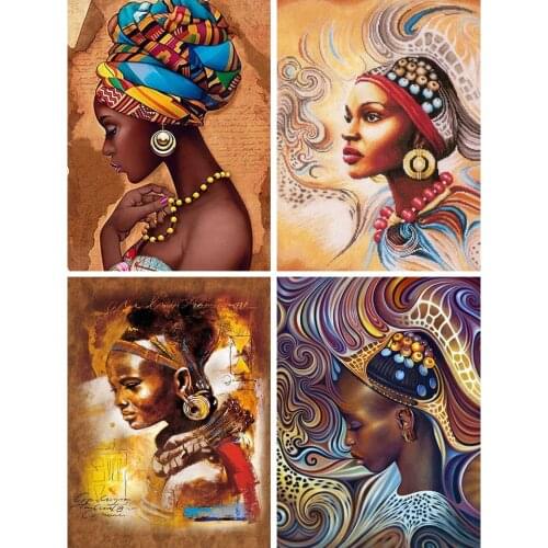 5D DIY Diamond Painting Black Woman Cross stitch Kit Full Drill Square Diamond Embroidery Mosaic Picture Of Rhinestones Decor