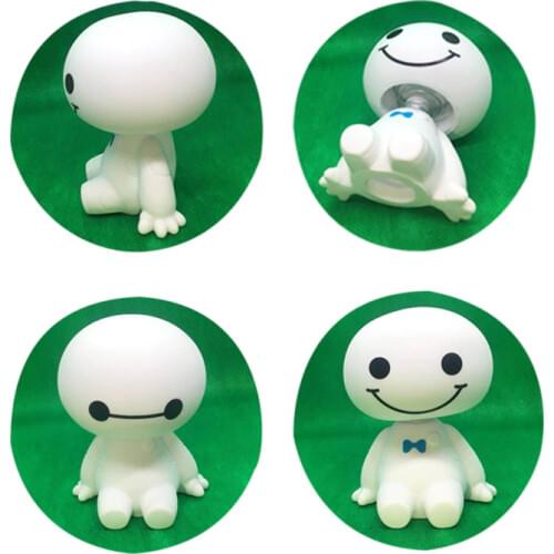 Car Ornament Cartoon Plastic Baymax Robot Shaking Head Figure Car Decorations Auto Interior Accessories Big Hero Doll Toys Gift
