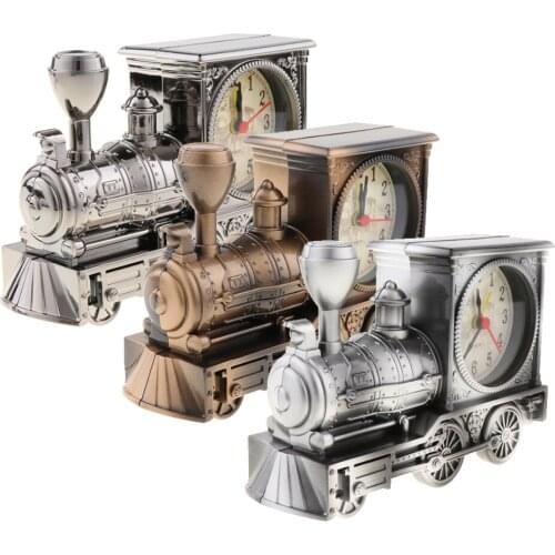 Retro Locomotive Style Alarm Clock, Students Waking Up Clock Kids Bedroom