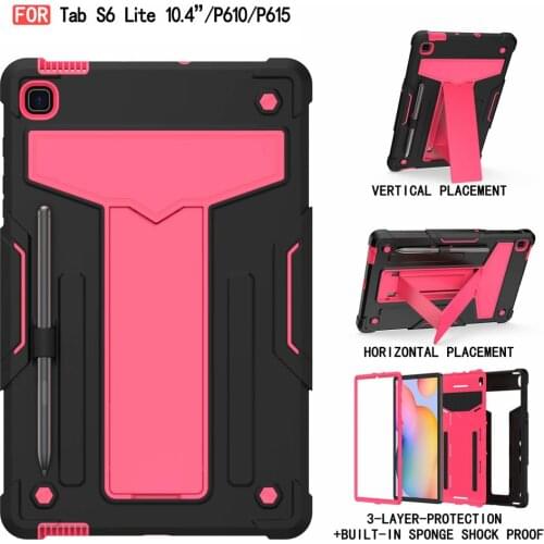 Hybrid Heavy Duty Tablet Case For Samsung Galaxy Tab S6 Lite Shockproof Rugged Armor Case TabS6 Lite P610 P615 Kickstand Cover