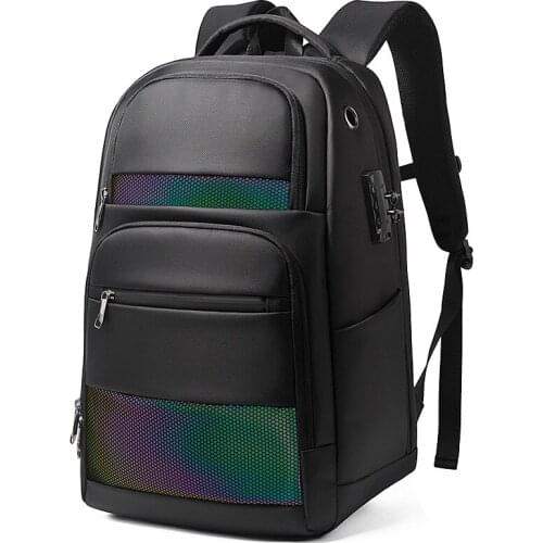 NANCY TINO Holographic Business Backpack Multi-functional Waterproof Large Capacity Anti-theft Laptop Package Luminous