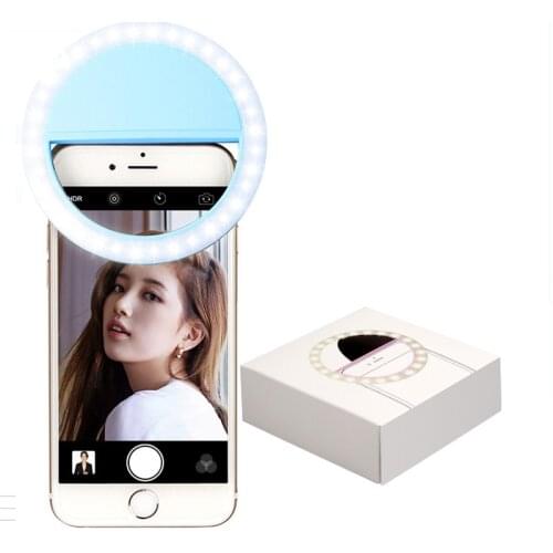 USB charge LED Selfie Ring Light for i-phone Supplementary Lighting Selfie Enhancing Fill Light For Phones