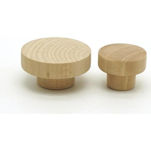 1Pcs Round Pull Knobs Natural Wooden Cabinet Drawer Wardrobe Knobs For Cabinet Drawer Furniture Handles