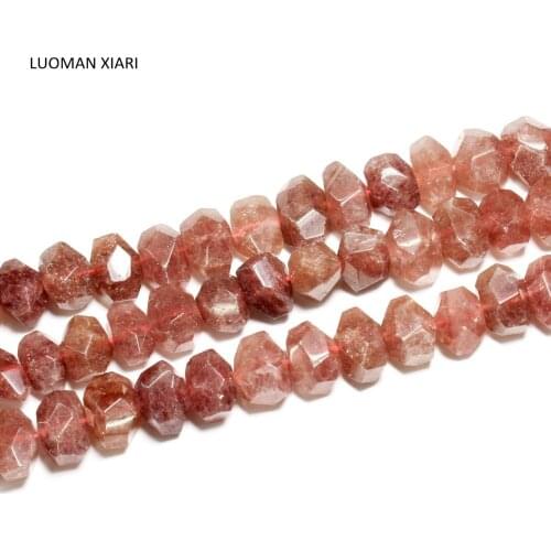 LUOMAN XIARI Natural Irregular Strawberry Quartz Stone Beads For Jewelry Making DIY Necklace Material about 14*20 mm Strand 15