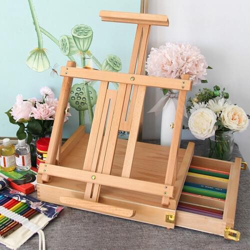Laptop Easel Painting for Watercolor Oil Painting Caballete De Pintura Artist Painting Multifunctional Wooden Stand Art Supplies