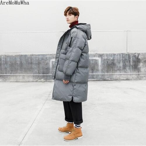 Bread Clothes Japanese Mens Hooded Cotton-padded Clothes Trend Loose Mid-length Large Cotton-padded Clothes Jacket Thickening