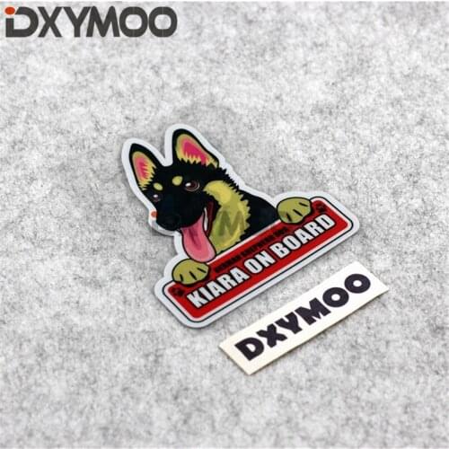 Lovely Pet Car Window Stickers KIARA ON BOARD Warning Dog Guard Inside Car Styling 12cm*10cm