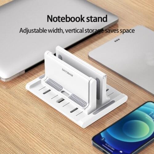 Notebook Upright Storage Bracket Computer Desktop Vertical Bracket Heat Dissipation Vertical Hanging Fixed Base Stand Dropship