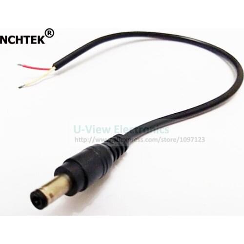 NCHTEK DC 5.5x2.5MM Power Tip Plug Jack Connector Male Socket CCTV Cord Cable About 30CM/Free Shipping/6PCS