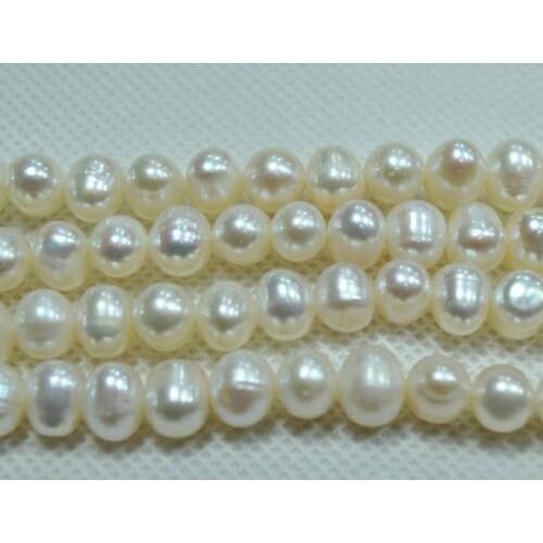 Wholesale Loose Pearl Jewellery,AAA 7-8MM Top Quality Potato Round White Color Natural Freshwater Pearl Jewellery