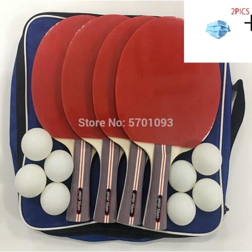 Ping pong Hot Sale 4 Players Professional Table Tennis Racket Ping Pong Paddle Set with 8 Balls
